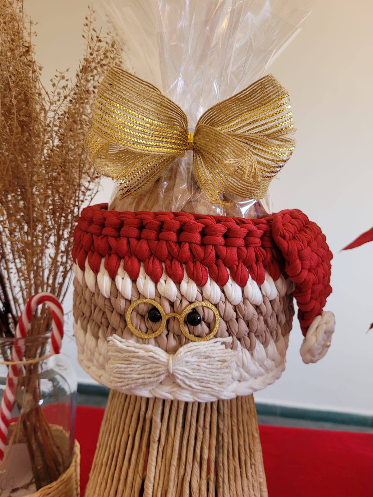 Cesta de crochê organizadora